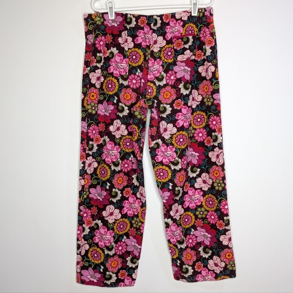 Vera Bradley Pink Purple Floral Corduroy Lounge Pajama Pant M - Picture 5 of 9